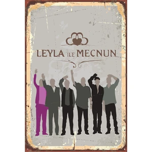 Hayat Poster Leyla ile Mecnun Miniminal Retro Vintage Ahşap Poster