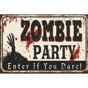 Hayat Poster Zombi Partisi Retro Vintage Ahşap Poster