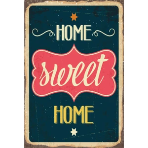 Hayat Poster Home Sweet Home Evim Güzel Evim Retro Vintage Ahşap Poster