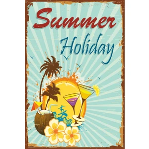 Hayat Poster Summer Holiday Retro Vintage Ahşap Poster