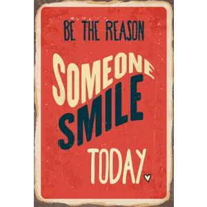 Hayat Poster Bugün Gülümse Retro Vintage Ahşap Poster