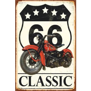 Hayat Poster Route 66 Klasik Motor Retro Vintage Ahşap Poster