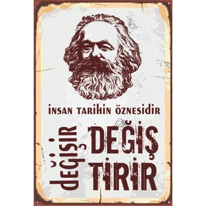 Hayat Poster Karl Marks Retro Vintage Ahşap Poster