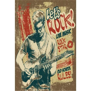 Hayat Poster Rock Retro Vintage Ahşap Poster