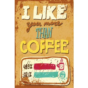 Hayat Poster Seni Kahveden Daha Çok Seviyorum Retro Vintage Ahşap Poster