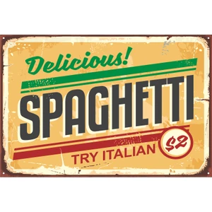 Hayat Poster Spagetti Retro Vintage Ahşap Poster