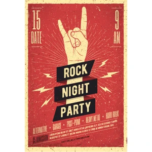 Hayat Poster Rock Gecesi Retro Vintage Ahşap Poster