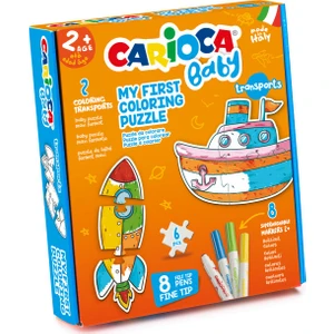 Boyanabilir Bebek Puzzle Taşıtlar +2 Yaş (8 Adet Bebek Keçeli)  6Parça