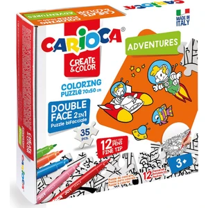 Boyanabilir Puzzle Adventures 70 x 50 cm. 35 Parça Çift Taraflı + 12 Adet Joy Keçeli Kalem