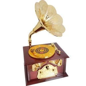 Dekoratif Nostaljik Dönen Plaklı Gramafon Müzik Kutusu HD133