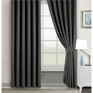 Evdepo Home Hazır Karartma Blackout Pilesiz Fon Perde Koyu Gri 80 x 250 cm