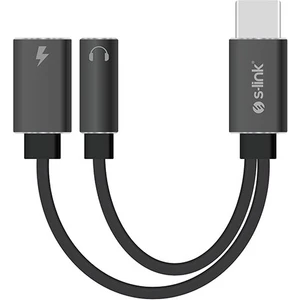 SL-TA45M Gri Metal Type-C To 3.5 Jack + Type-C Çevirici