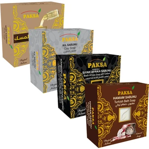 Doğal Misk + Kil + Siyah Afrika + Hamam Sabunu 150 gr x 4 Adet