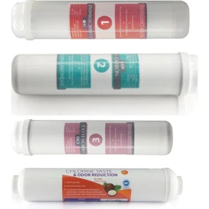 12' Tüm Kapalı Kasa Cihazlara Uyumlu 4Lü Su Arıtma Filtre Seti