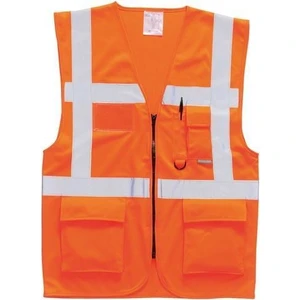 İkaz Yeleği Mühendis Tipli Cepli Turuncu