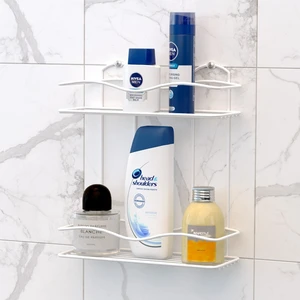 2 Katlı Banyo Rafı Beyaz Bk012