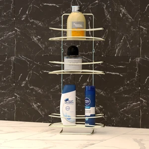 3 Katlı Banyo Duş Rafı Altın Bk006