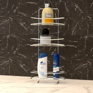 3 Katlı Banyo Duş Rafı Beyaz Bk006