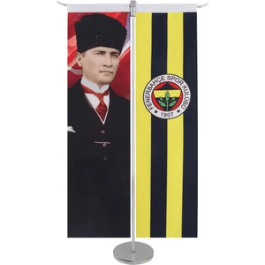 8 x 30 Fb Logo-Atatürk T Masa Bayrak