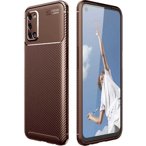 Tekno Grup Oppo A72 Kılıf Karbon Desenli Lux Negro Silikon Kahverengi