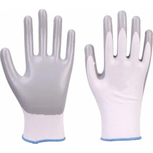 Gri Beyaz Nitril Iş Eldiveni V15 12 Adet