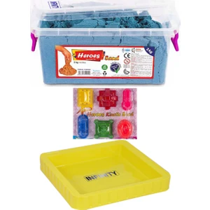 Kinetik Kum Turkuaz + Büyük Kum Havuzu ve Tarihi Yapı Kum Kalıpları Seti