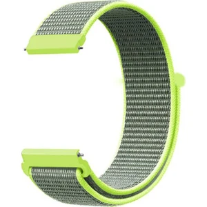 Case Street Samsung Galaxy Gear S3 46 mm Kılıf Kumaş Cırtcırt Kordon Velcro Yeşil