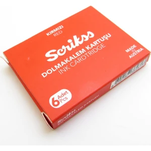 Scrıkss 6 Lı Kırmızı Dolma Kalem Kartuşu