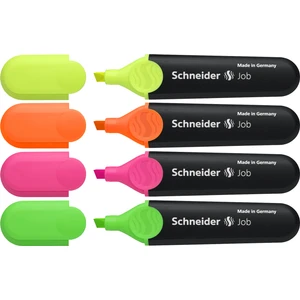 SCHNEIDER JOB FOSFORLU KALEM 4'LÜ SET CANLI RENKLER