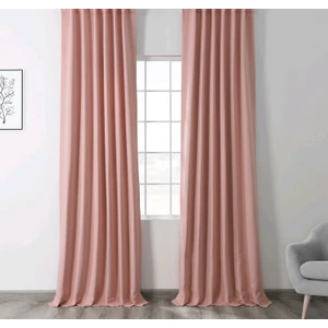 Evdepo Home Hazır Karartma Blackout Pilesiz Fon Perde Pudra Pembe  80 x 240 cm