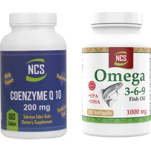 Coenzyme Q10 200 mg 180 Tablet Omega 3 6 9 1000 mg 200 Kapsül