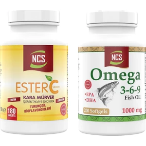 Ester C Vitamini 1000 mg 180 Tablet Omega 3 1000 mg 200 Kapsül