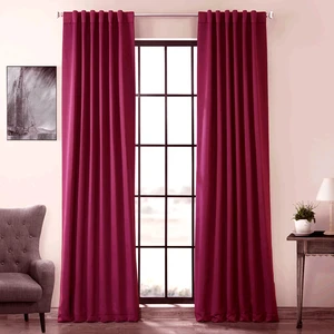 Evdepo Home Hazır Karartma Blackout Pilesiz Fon Perde Vişne 80 x 250 cm
