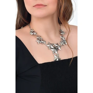 Kadın Antik Gümüş Kaplama Yıldız Kolye