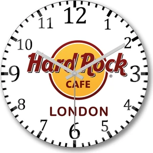 Baskı Dükkanı Hard Rock London Duvar Saati Bombeli Gerçek Cam