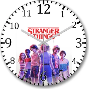 Baskı Dükkanı Stranger Things   Duvar  Saati Bombeli Gerçek Cam