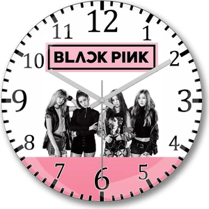 Baskı Dükkanı Blackpink 1  Duvar Saati Bombeli Gerçek Cam