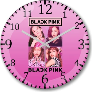 Baskı Dükkanı Blackpink Duvar Saati  Bombeli Gerçek Cam