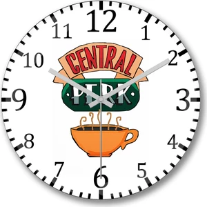 Baskı Dükkanı Central Perk Duvar Saati Bombeli Gerçek Cam