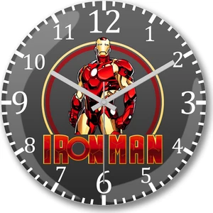 Baskı Dükkanı Ironman Duvar Saati Bombeli Gerçek Cam