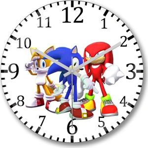 Baskı Dükkanı Knuckles Sonic Chaos Duvar Saati Bombeli Gerçek Cam