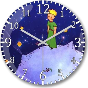 Baskı Dükkanı Le Petit Prince  Küçük Prens Duvar Saati Bombeli Gerçek Cam