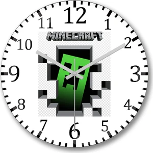 Baskı Dükkanı Minecraft Creeper Duvar Saati Bombeli Gerçek Cam