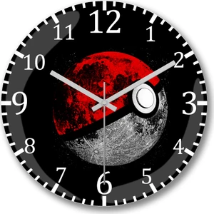 Baskı Dükkanı Pokemon Duvar Saati Bombeli Gerçek Cam