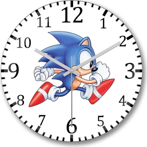 Baskı Dükkanı Sonic Film  Duvar  Saati  Bombeli Gerçek Cam