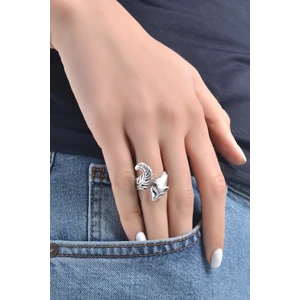 Kadın Antik Gümüş Kaplama Su Samuru Yüzük