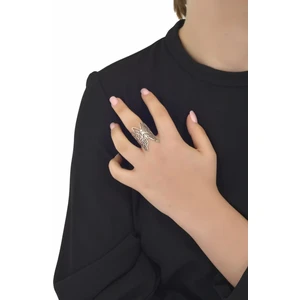 Kadın Antik Gümüş Kaplama Kelebek Yüzük