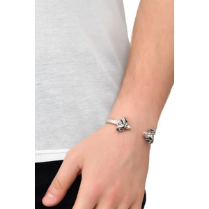 Erkek Antik Gümüş Kaplama Koçbaşı Bileklik