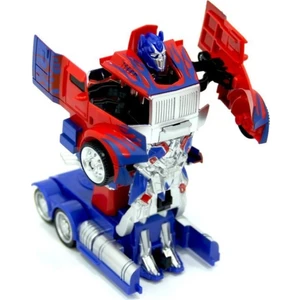 Optimus Prime Tek Düğmeyle Robota Dönüşebilen Çek Bırak Araba 15 cm