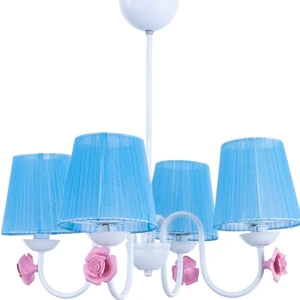 Polat Aydınlatma Samara 4'lü Avize Beyaz - Mavi Şapkalı